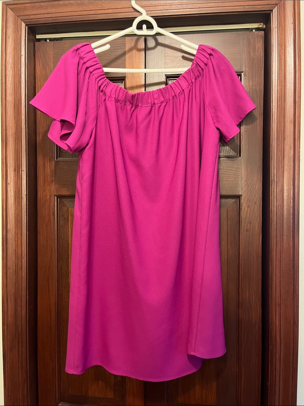 Collective Concepts Bright Fuchsia Off-Shoulder Dress